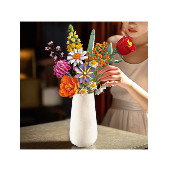 Kreatívna stavebnica Kytica kvetov vo váze 1070 dielikov BLOCK FLOWER