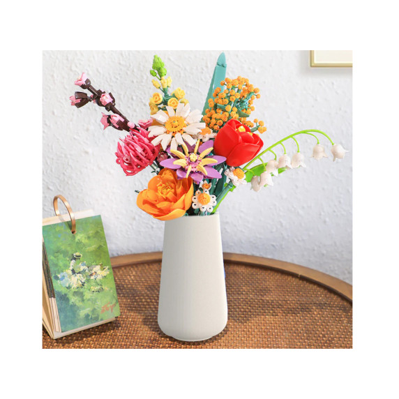 Kreatívna stavebnica Kytica kvetov vo váze 1070 dielikov BLOCK FLOWER