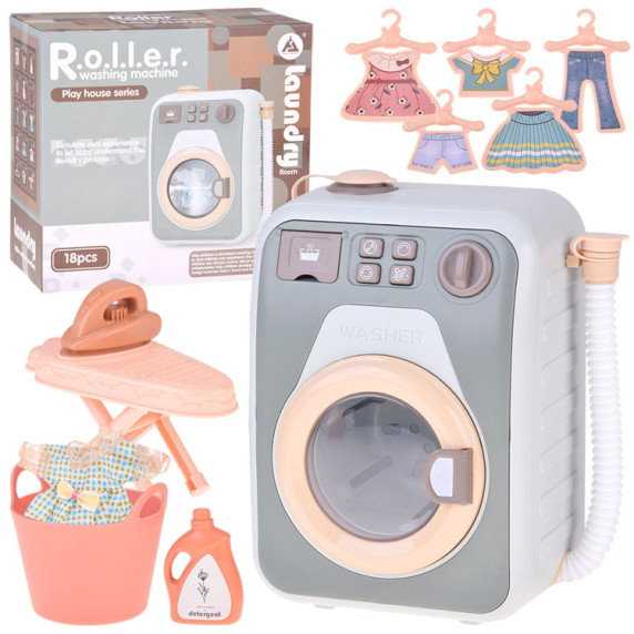 Interaktívna práčka so sušičkou a príslušenstvom 2v1 ROLLER WASHING MACHINE - sivá