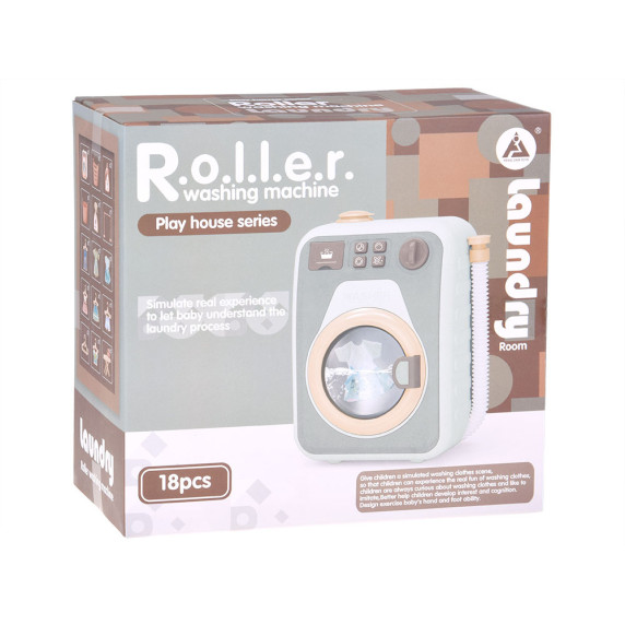 Interaktívna práčka so sušičkou a príslušenstvom 2v1 ROLLER WASHING MACHINE - sivá