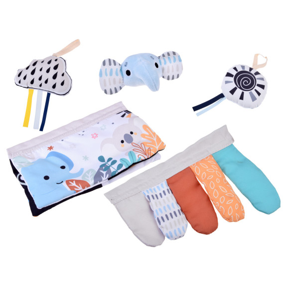 Covoraș interactiv pentru bebeluși cu suport din lemn – WOODLANDS Baby Play Gym