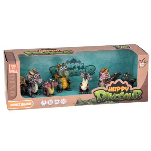 Set de figurine cu dinozauri – 6 piese HAPPY DINOSAUR – versiunea A