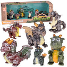 Set de figurine cu dinozauri – 6 piese HAPPY DINOSAUR – versiunea A - 