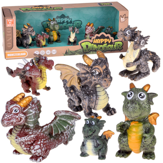 Set de figurine cu dinozauri – 6 piese HAPPY DINOSAUR – versiunea A