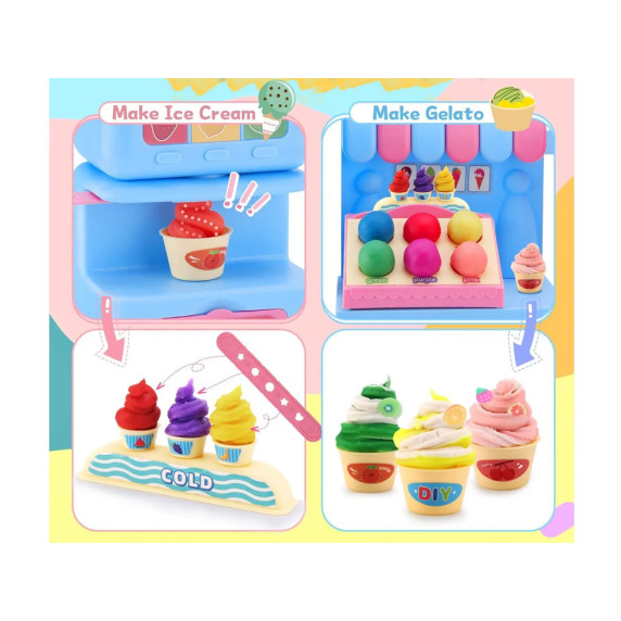 Kreatívna sada Zmrzlináreň a cukráreň s plastelínou CREATIVE COLOR CLAY