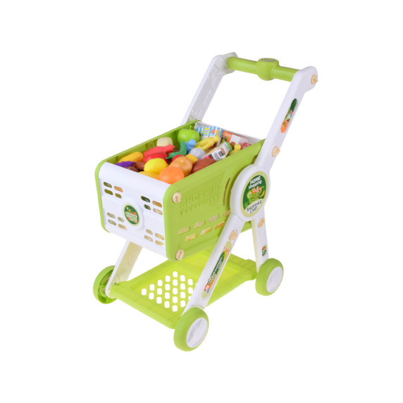 Nákupný vozík s potravinami 31 prvkov HOME SUPERMARKET - zelený