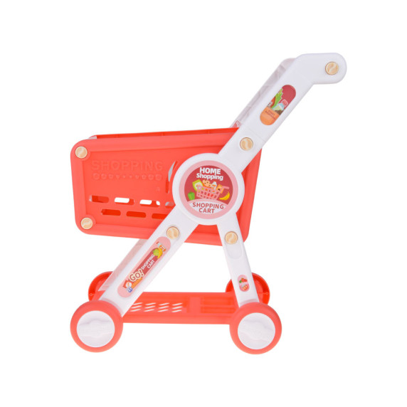 Nákupný vozík s potravinami 31 prvkov HOME SUPERMARKET - ružový