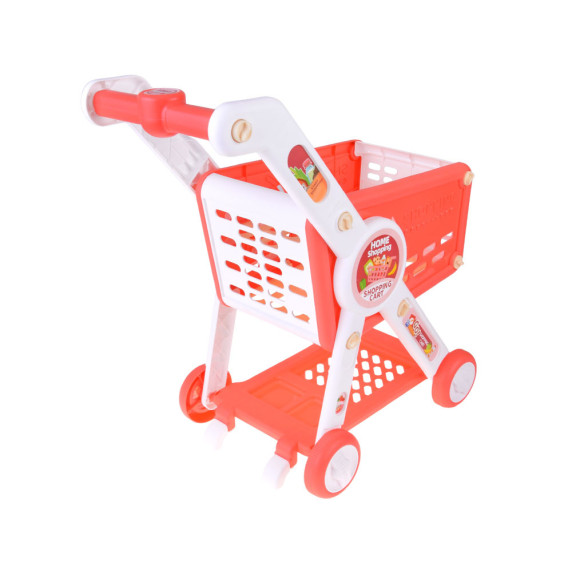 Nákupný vozík s potravinami 31 prvkov HOME SUPERMARKET - ružový