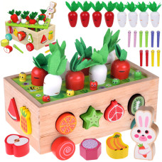 Cărucior din lemn pentru sortare – CARROT HARVEST ORCHARD CAR - 