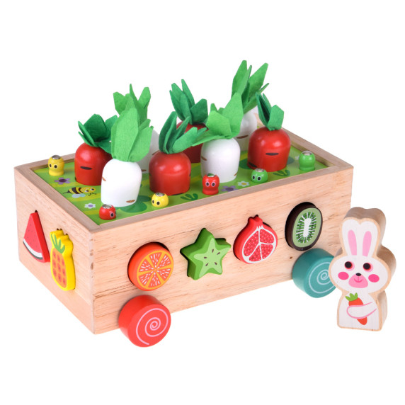 Cărucior din lemn pentru sortare – CARROT HARVEST ORCHARD CAR