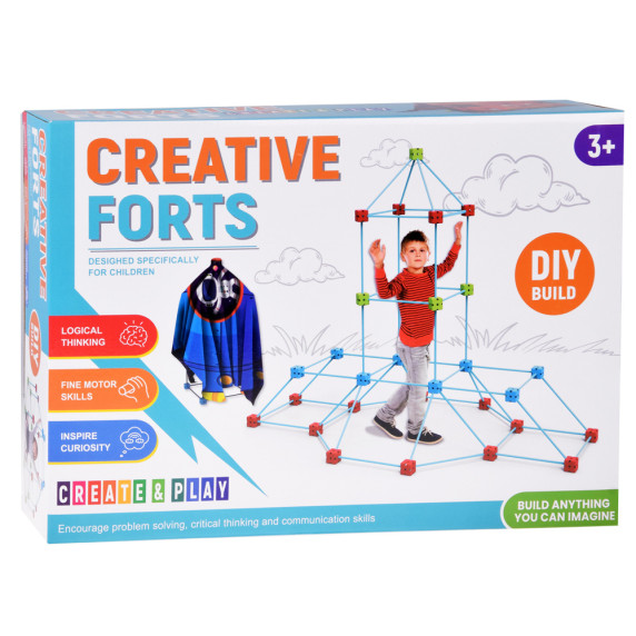 Set creativ de construcții din paie , 89 buc. - CREATIVE FORTS