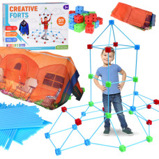 Set creativ de construcții din paie , 89 buc. - CREATIVE FORTS - 