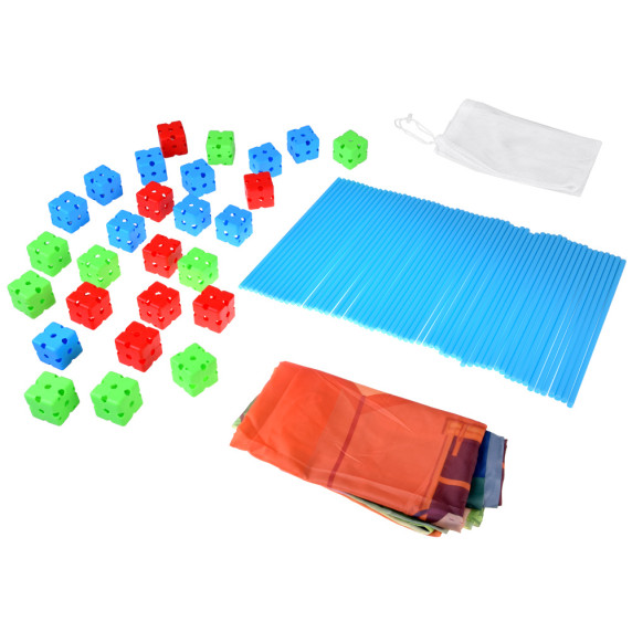 Set creativ de construcții din paie , 89 buc. - CREATIVE FORTS