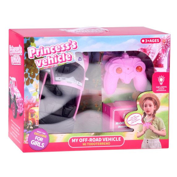 Mașină decapotabilă roz cu telecomandă pentru păpuși -  PRINCESS´S VEHICLE