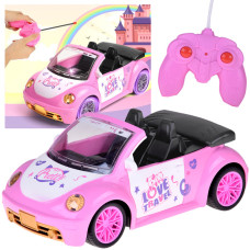 Mașină decapotabilă roz cu telecomandă pentru păpuși -  PRINCESS´S VEHICLE - 