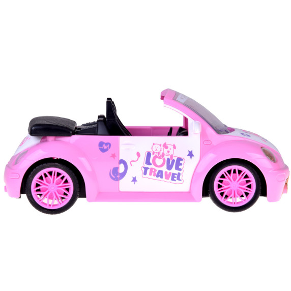 Mașină decapotabilă roz cu telecomandă pentru păpuși -  PRINCESS´S VEHICLE