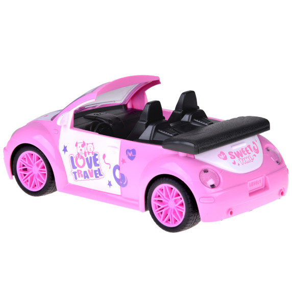 Mașină decapotabilă roz cu telecomandă pentru păpuși -  PRINCESS´S VEHICLE