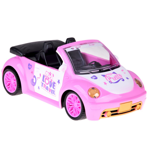 Mașină decapotabilă roz cu telecomandă pentru păpuși -  PRINCESS´S VEHICLE