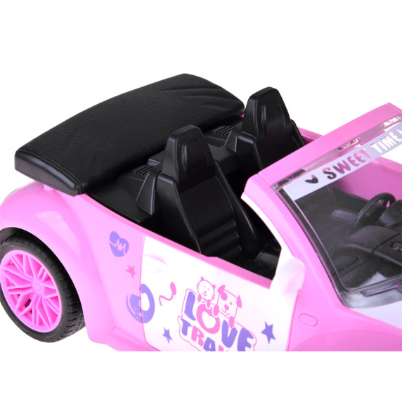 Mașină decapotabilă roz cu telecomandă pentru păpuși -  PRINCESS´S VEHICLE