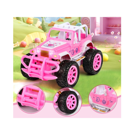 Mașina RC roz off-road pentru păpuși cu telecomandă - PRINCESS´S VEHICLE
