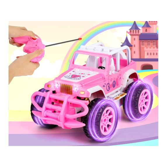 Mașina RC roz off-road pentru păpuși cu telecomandă - PRINCESS´S VEHICLE