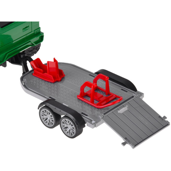 Interaktívne terénne vozidlo s prívesom na prepravu motocykla FOREST RANGER VEHICLE SET