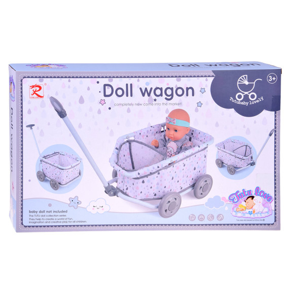 Kočík pre bábiky, vozík s rukoväťou DOLL WAGON