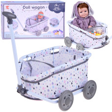 Kočík pre bábiky, vozík s rukoväťou DOLL WAGON - 