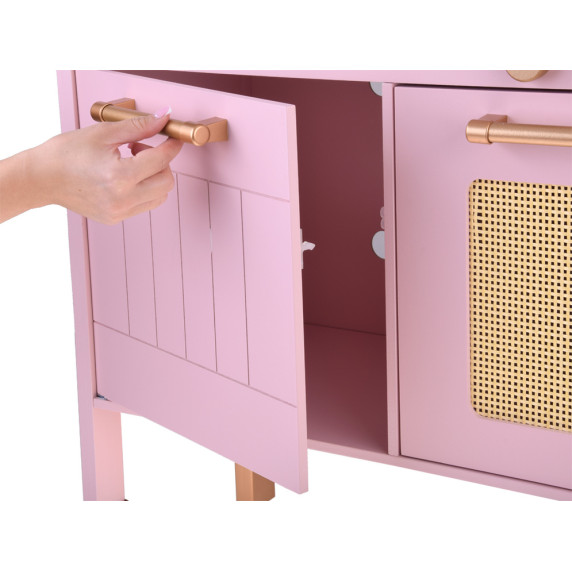 Bucătărie din lemn cu motiv de trandafiri 104 cm – roz