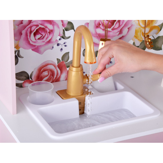 Bucătărie din lemn cu motiv de trandafiri 104 cm – roz