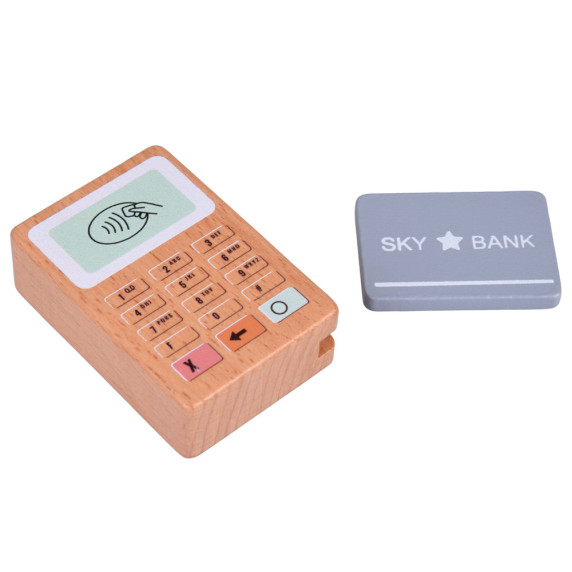 Drevená kaviareň a zmrzlináreň s doplnkami