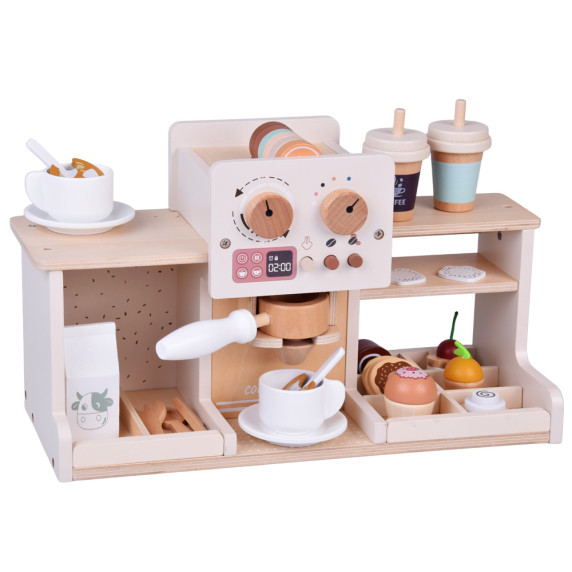 Drevená kaviareň a cukráreň s doplnkami