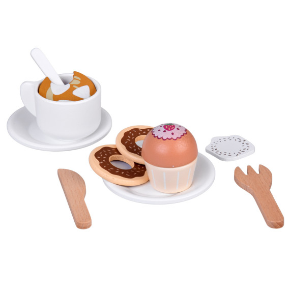 Drevená kaviareň a cukráreň s doplnkami