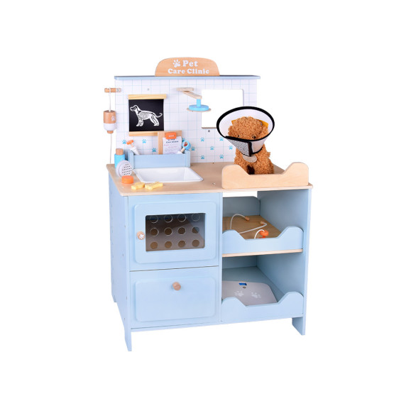 Fa állatorvosi klinika plüsskutyával és kiegészítőkkel Inlea4Fun PET CARE CLINIC