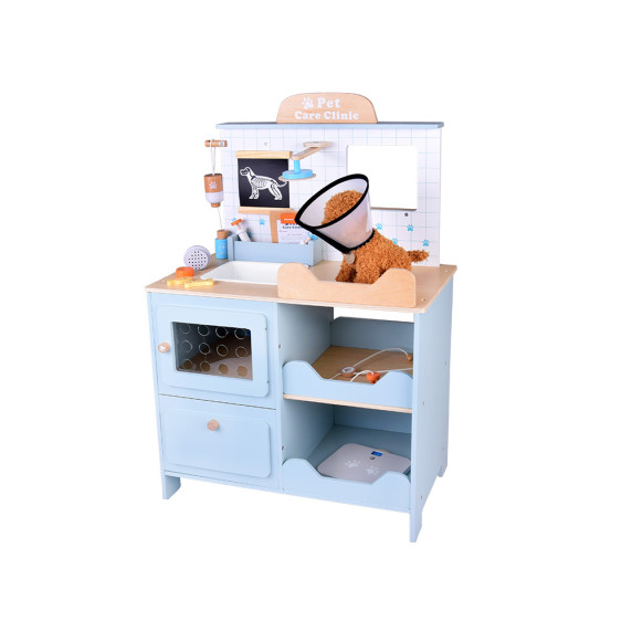 Fa állatorvosi klinika plüsskutyával és kiegészítőkkel Inlea4Fun PET CARE CLINIC