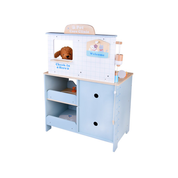 Fa állatorvosi klinika plüsskutyával és kiegészítőkkel Inlea4Fun PET CARE CLINIC