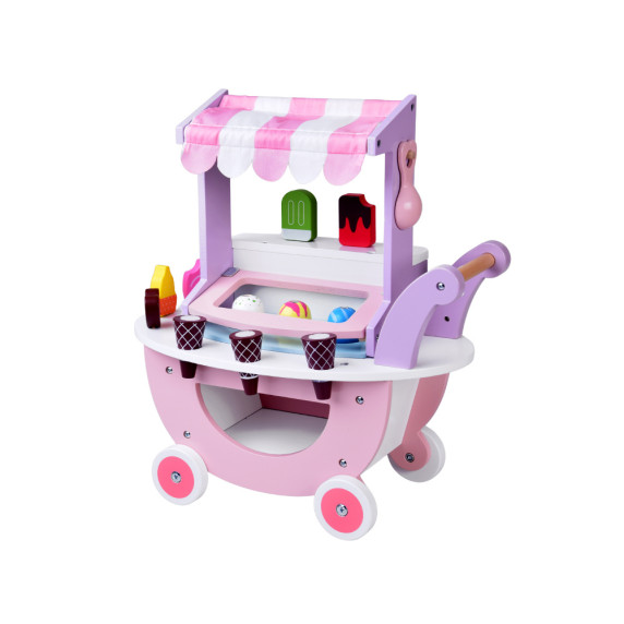 Drevený vozík zmrzlináreň na kolieskach Drevený vozík zmrzlináreň na kolieskach