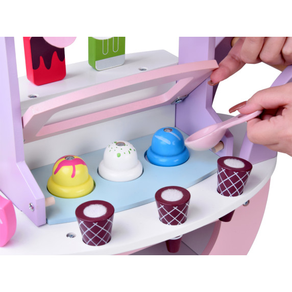 Drevený vozík zmrzlináreň na kolieskach Drevený vozík zmrzlináreň na kolieskach