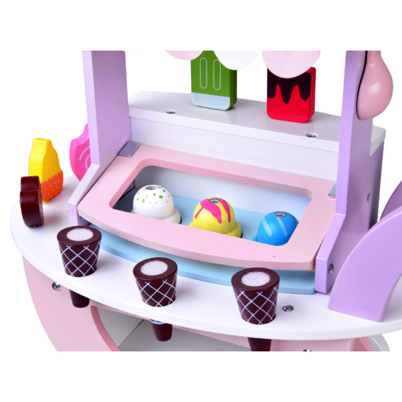 Drevený vozík zmrzlináreň na kolieskach Drevený vozík zmrzlináreň na kolieskach