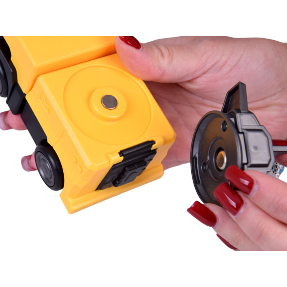 Robot magnetic transformer 2 în 1 MAGNET MECHA – galben