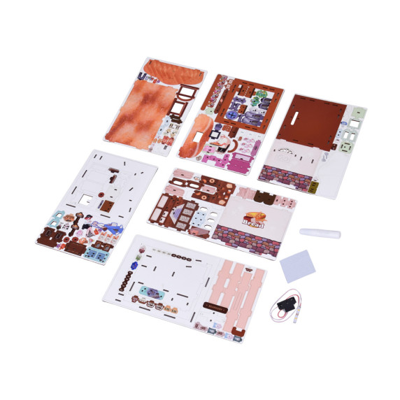 Puzzle 3D din lemn cu iluminare LED, 179 piese BAKERY – brutărie