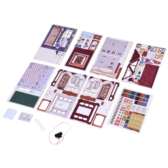 Puzzle 3D din lemn cu iluminare LED, 148 piese BOOK STORE – librărie