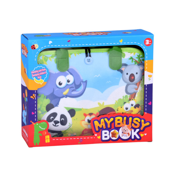 Vzdelávacia manipulačná knižka MY BUSY BOOK - safari zvieratká