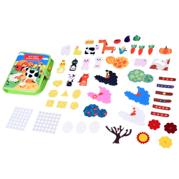 Vzdelávacia manipulačná plstená knižka MY FIRST FARM BOOK - farma