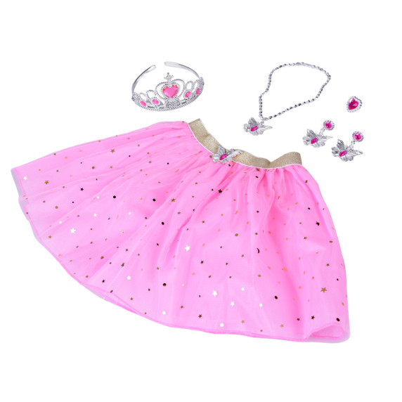 Tündérmesés hercegnő jelmez pillangós szoknya és ékszerszett PRINCESS - Rózsaszín