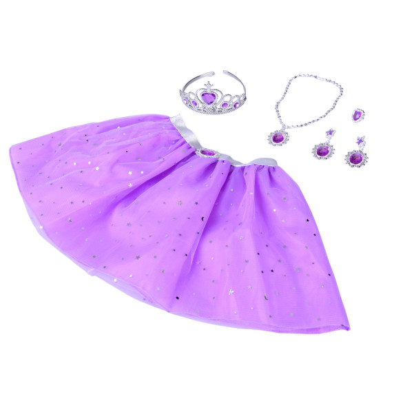 Tündérmesés hercegnő jelmez pillangós szoknya és ékszerszett PRINCESS - Lila