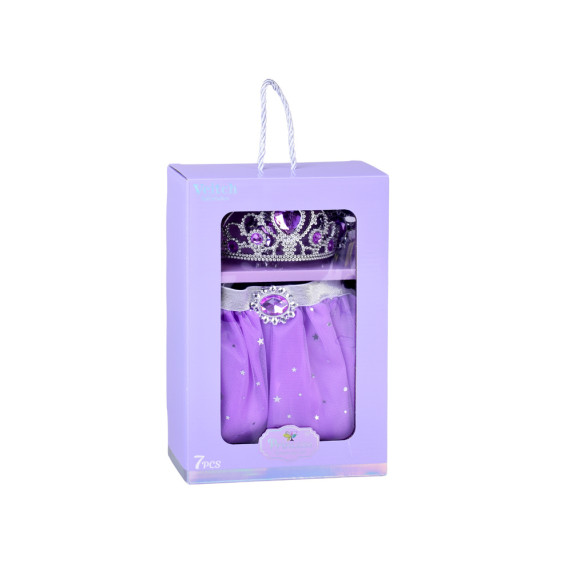 Tündérmesés hercegnő jelmez pillangós szoknya és ékszerszett PRINCESS - Lila