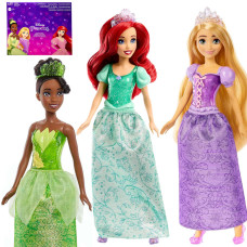 Disney princezná sada 3 bábik Ariel + Tiana + Rapunzel Mattel - 