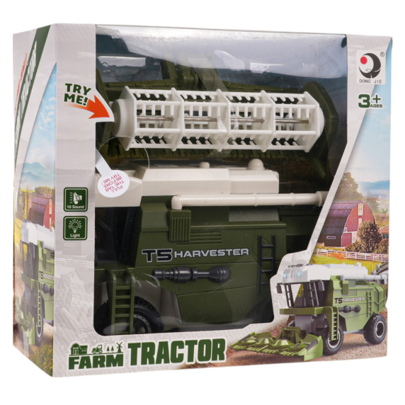 Mașină de recoltat cu funcții de lumină și sunet - FARM TRACTOR - verde/alb