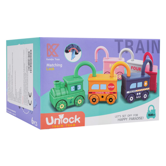 Sada vagónov s visacím zámkom 6 kusov UNLOCK TRAIN TEAM